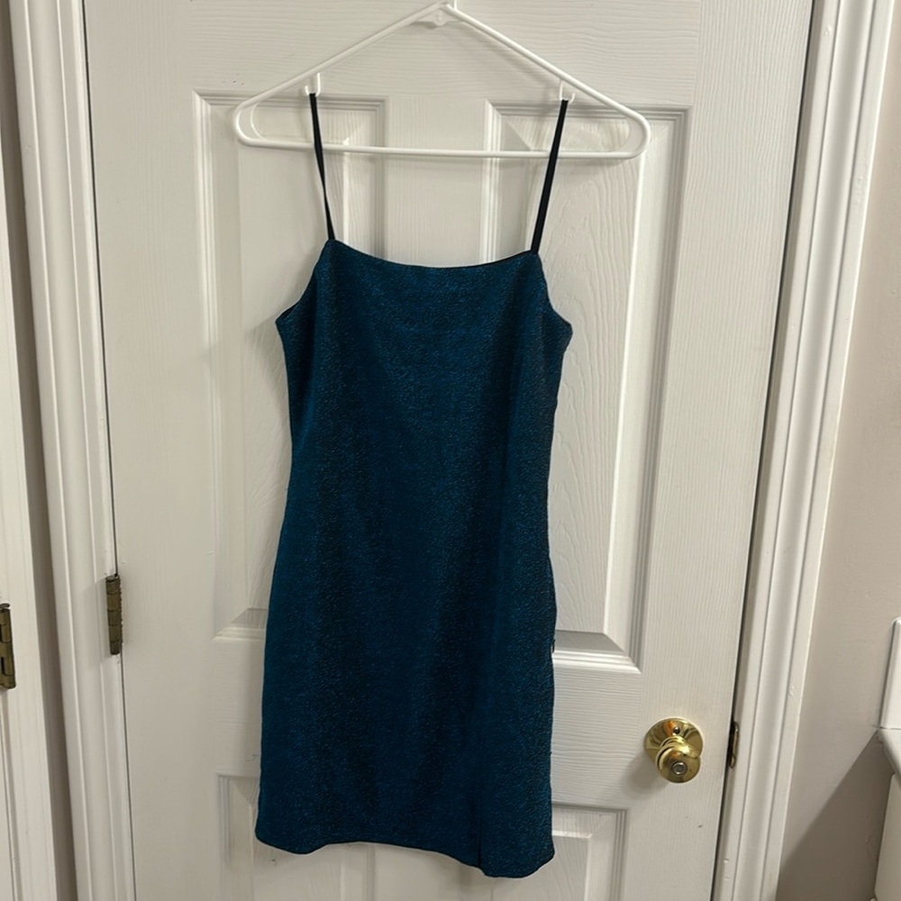 Blue and black sparkle lulus mini dress